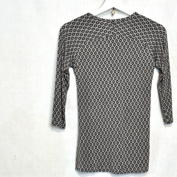 DownEast - Stretch TOP 3/4-sleeves diamond pattern SOFT fitted Sz XS - Gray - Picture 7 of 13